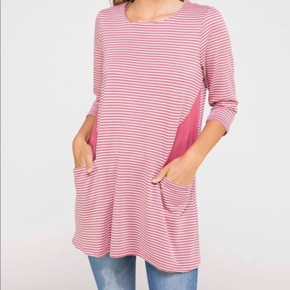Mauve Stripe Tunic NWT